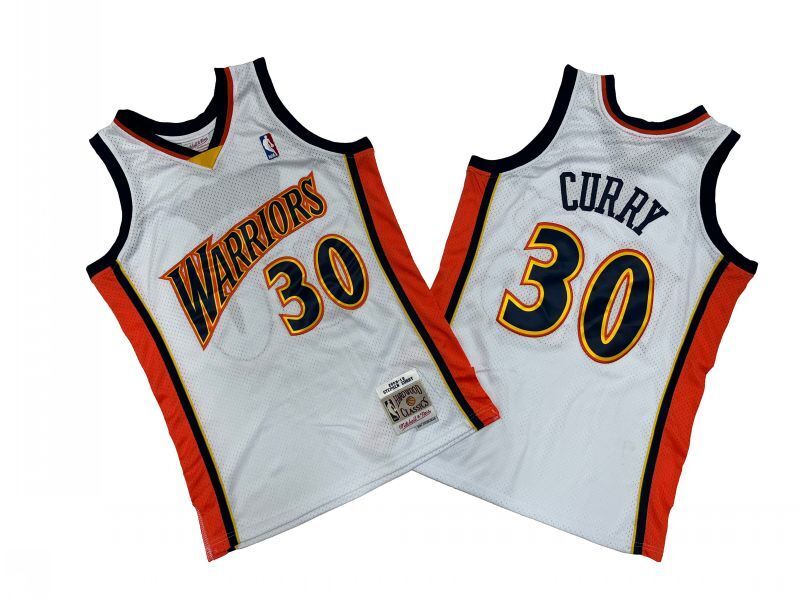 Golden State Warriors #30 Stephen Curry Warriors 30 # White 09-10 Season Mitchell Retro Jersey --. Curry Style 2