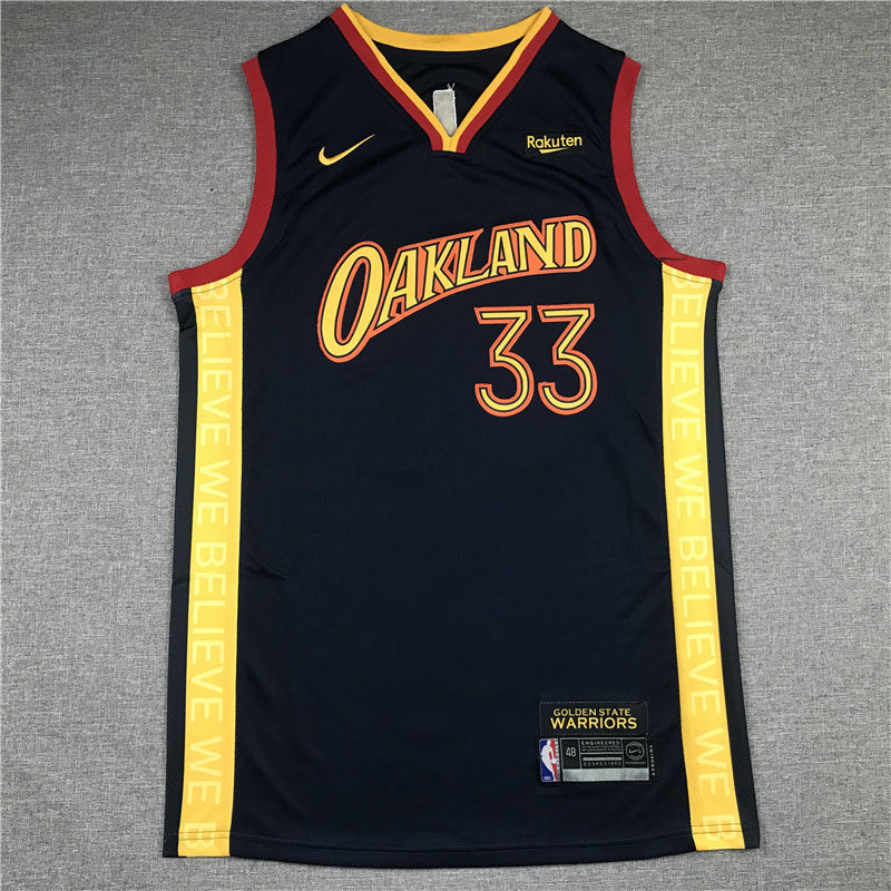 Golden State Warriors #33 James Wiseman 21 Warriors 33 New Navy City Edition Style 2
