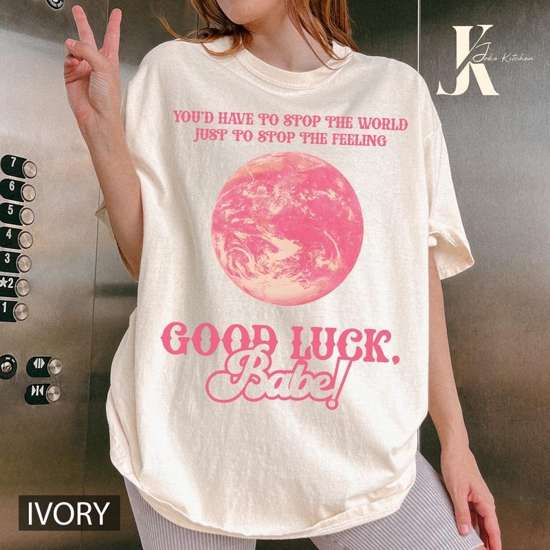 Good Luck Babe! Chappell Roan,Chappell Roan T-Shirt, Miss Piggy mash up shirt, Chappell Roan Merch, Fan Tee, Merch Gift, red ink on pale pinn unisex soft style shirt.