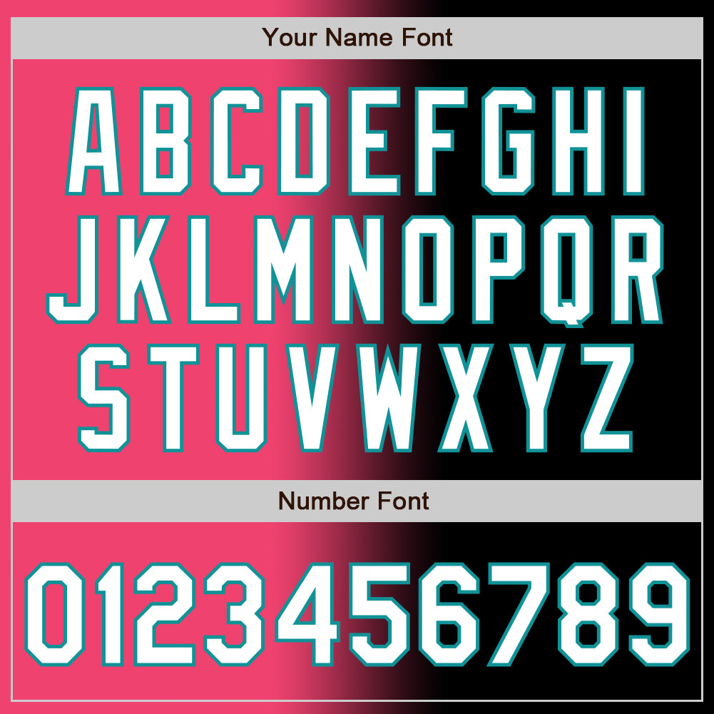 Custom Black White Neon Pink-Teal Authentic Gradient Fashion Baseball Jersey