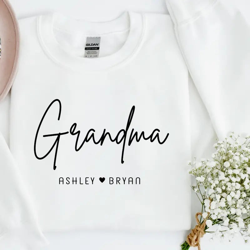 Grandma Sweatshirt, Gift for Grandma, Mother's Day gift, Mama Est. Sweatshirt, Casual Cotton Sweatshirt Unisex True to Size, Womenswear, Custom Sweatshirt Floral Garment