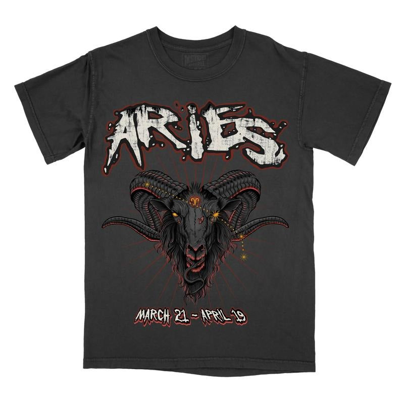 Graphic Tee Aries Zodiac Sign Comfort Colors, Horoscope Shirt, Astrology T-Shirt