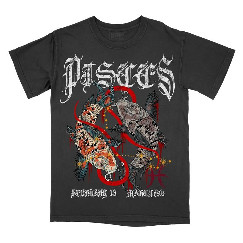 Graphic Tee Pisces Zodiac Sign Comfort Colors, Horoscope Shirt, Astrology T-Shirt