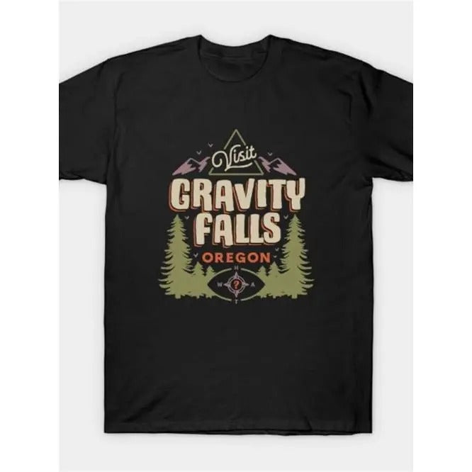 Gravity Falls T Shirt Men'S Retro Short Sleeve T-Shirt Made in USA
