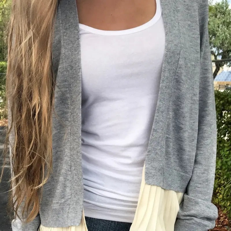 Gray Ruffle Cardiagn