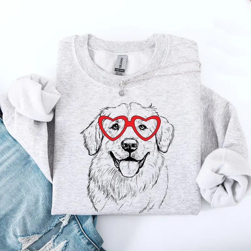Great Pyrenees, Pet, Dog Breed, Valentine's Sweatshirt, Crew Neck, Women's, Crewneck, Valentine's Day, Love, Heart, Cupid...