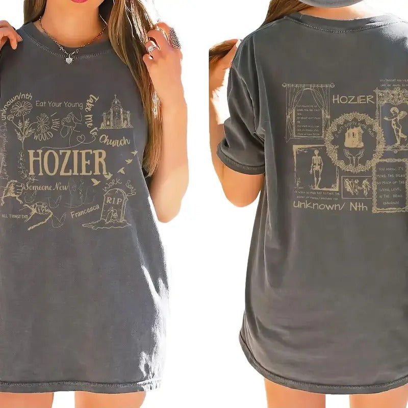 Green Hozier Unreal Unearth Tour Shirt, Music Concert Gift for Hozier Fan, Hozier Fan Gift, Hozier T-Shirt, Sirius Black Shirt, Hozier Merch, Hozier Concert Outfit, Gift for her, Gift for him Womenswear Tops Underwear Lady