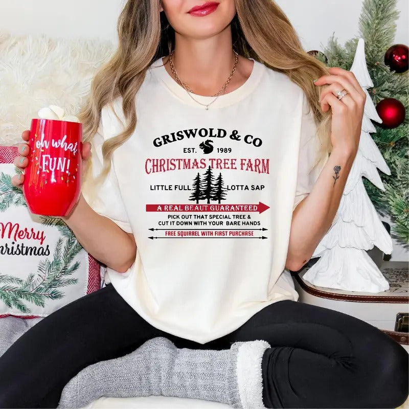 Griswold Co Tree Farm Since 1989 Comfort Colors Shirt, Christmas Season Shirt, Christmas Family Shirt, Christmas Gift, Xmas Shirt Women