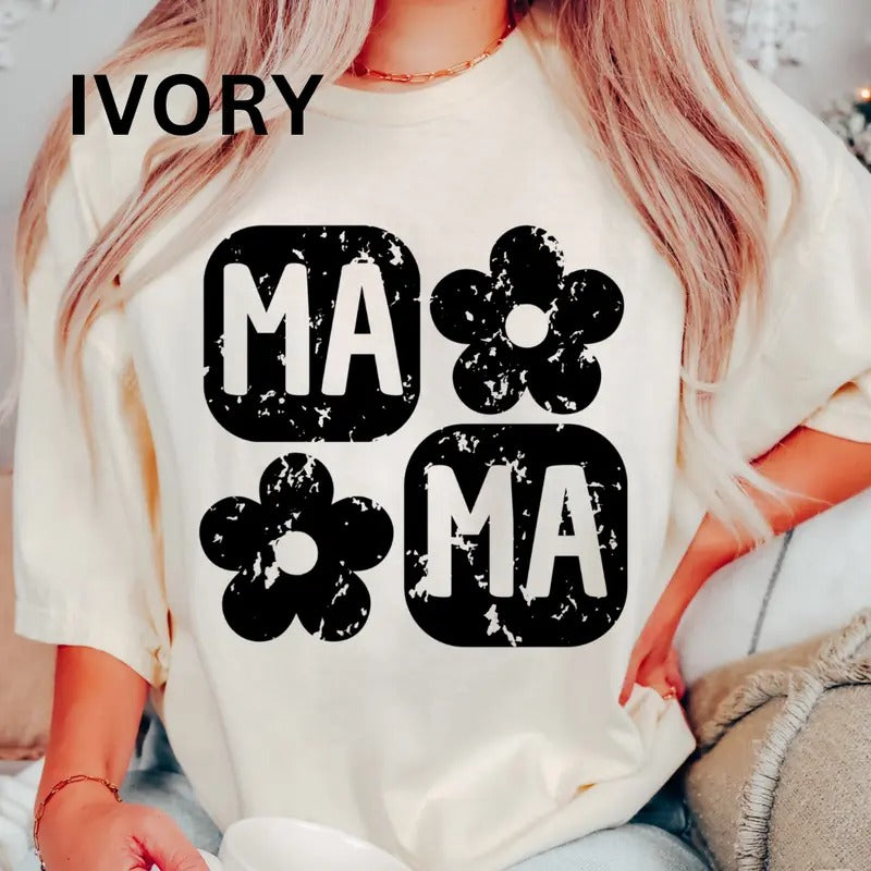 Groovy Mama Shirt, Christmas Gift for Mom, Mama Gift, Comfort Colors Shirt, Women's Shirt Printed Design Casual Top Womenswear