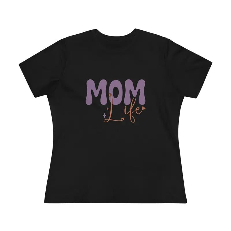 Groovy Mom Life Women's Casual T-Shirt Top - Short Sleeve Crewneck Tee