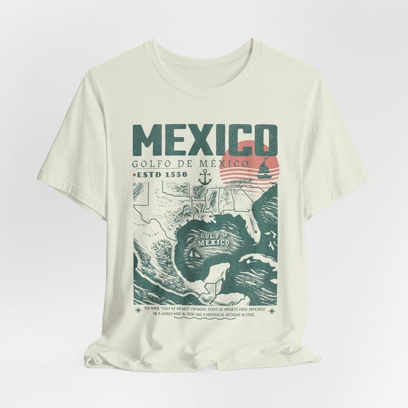 Gulf Of Mexico Shirt Golfo De Mxico 1550 Retro Vintage Art Shirt Vacation Mexico Shirt Anti Trump Gulf Of Mexico Forever Unisex Tee