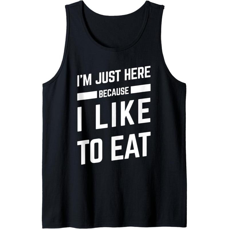Gym & Food Funny Workout Gift For Women or Men With Saying Tank Top Made in USA