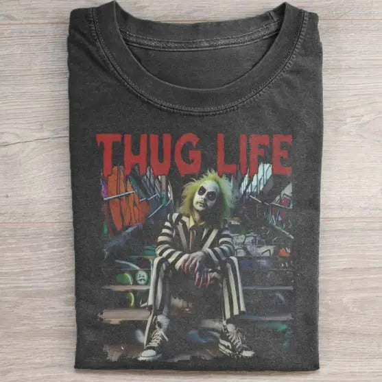 HALLOWEEN THUG LIFE HORROR MOVIE TEE, Horror Movie Shirt, Horror Character, Funny Halloween Shirt, Unisex T-Shirt, Gift For Men Women