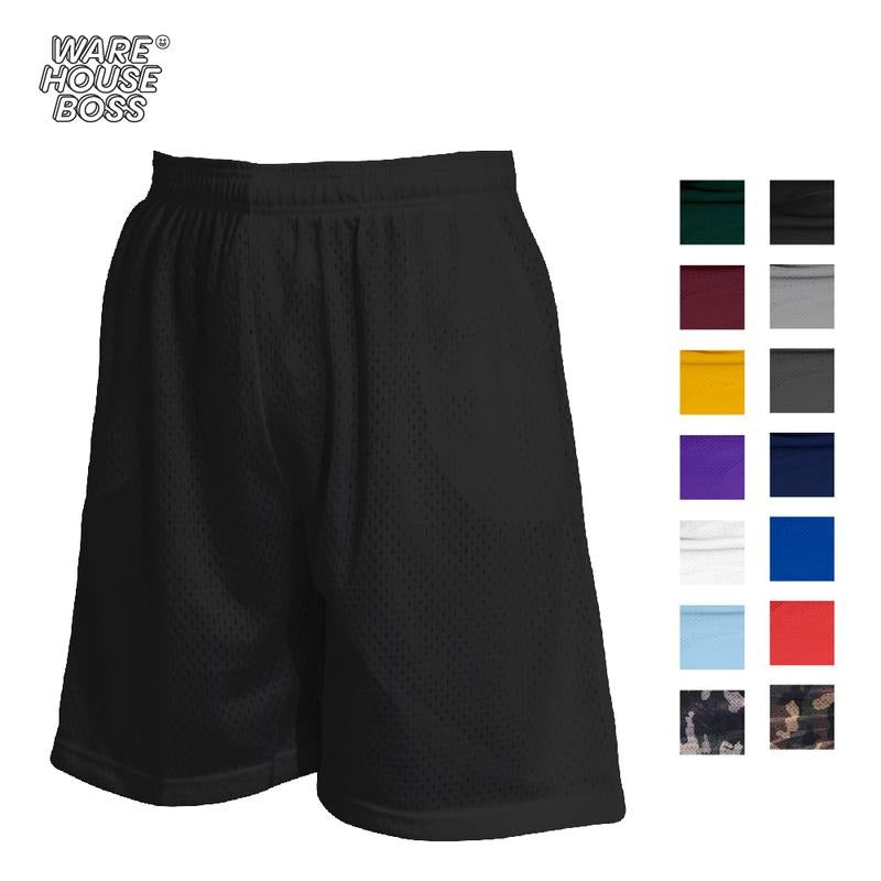 HI Men's Heavyweight Mesh Shorts HILL SPORTS Baseketball Shorts Casual Elastic Gym Athletic Shorts Loose Fit Shorts Hip Hop Harem