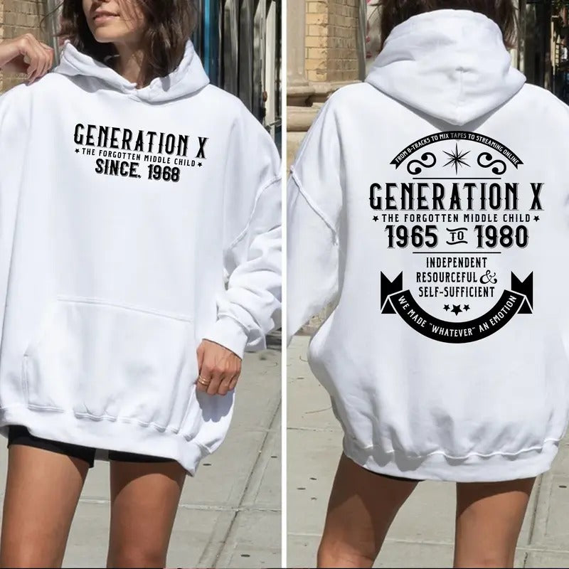 HOODIE Generation X Custom Year New Version, Custom Year Of Birth Shirt, Generation X T Shirt - 100% Cotton Menswear Unisex Menswear Unisex