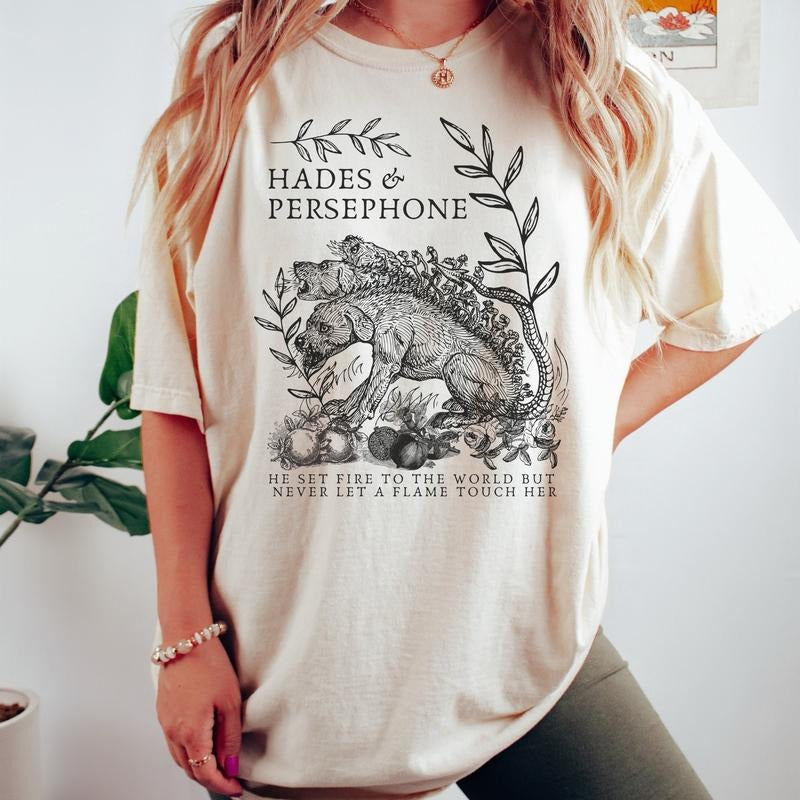 Hades And Persephone Mythology T-Shirt Persephone Vintage Greek Mythology Poet Shirt Greek Goddess Light Academia Shirt Greek Apparel