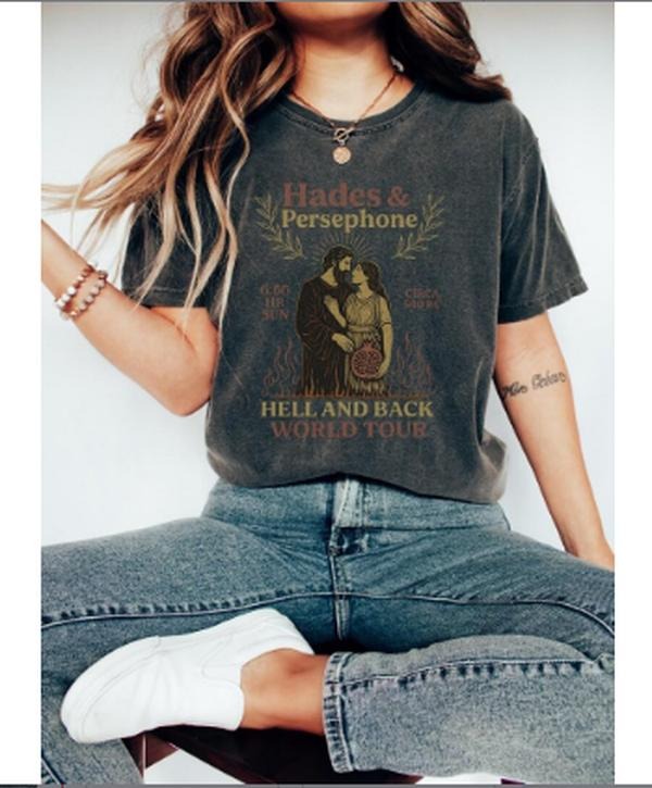 Hades and Persephone Shirt Mythology Shirt Vintage Greek Mythology Poet Greek Goddess Light Academia Shirt Greek Bookish Shirt Pomegranate
