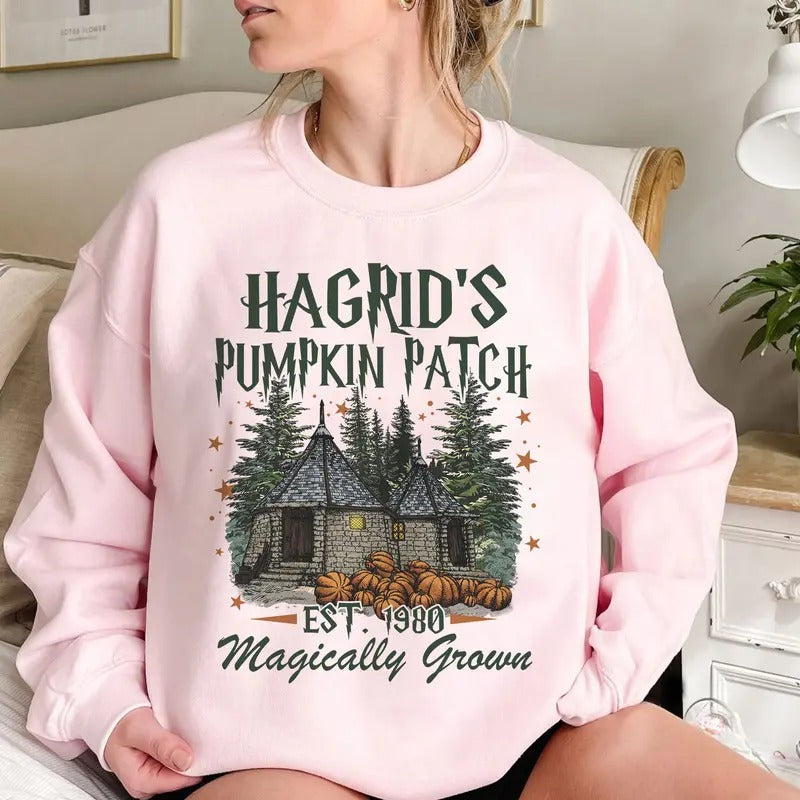 Hagrid's Pumpkin Patch Sweatshirt, Halloween Cartoon, Pumpkin Crewneck, Halloween Gifts, Vintage Halloween Tshirt, Sweatshirt, Hoodie, Cozy Seasonal Clothing