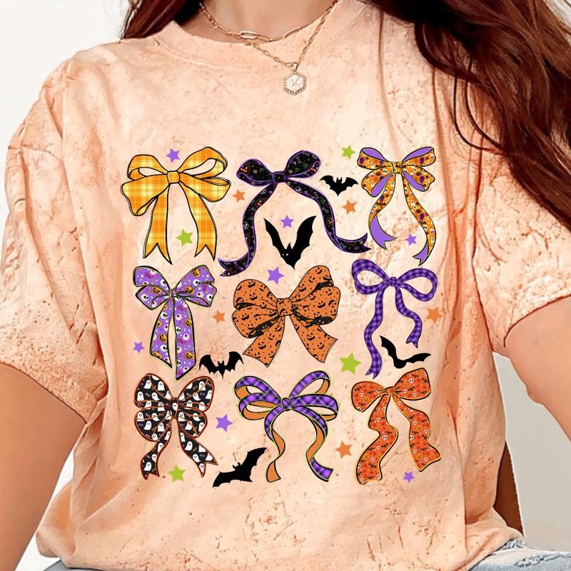 Halloween Coquette Bow Shirt & Sweatshirt ~ Unisex Apparel Relaxed Fit Printed In The USA Clothing Womenswear Casual Comfort Cotton Top Athletic Boho Chic