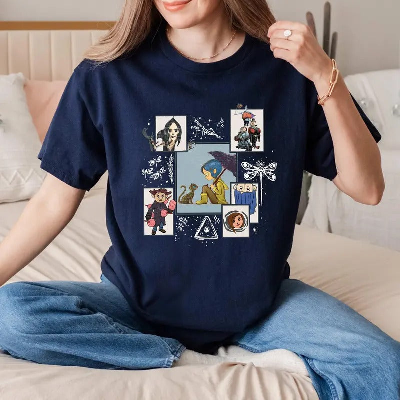 Halloween Coraline Shirt_ Spooky Movie Shirt_ Halloween Movie Characters Shirt_ Coraline Doll Shirt_ Spooky Season Movies Shirt