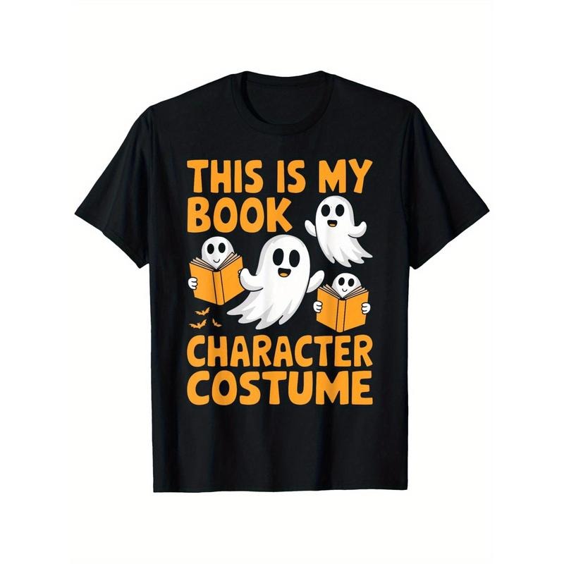 Halloween Cotton T-Shirt - Crew Neck, Short Sleeve, Regular Fit, Knit Fabric, Casual Printed Tee, All-Season Comfort, Machine Washable, Ideal Gift for Adults Made in USA