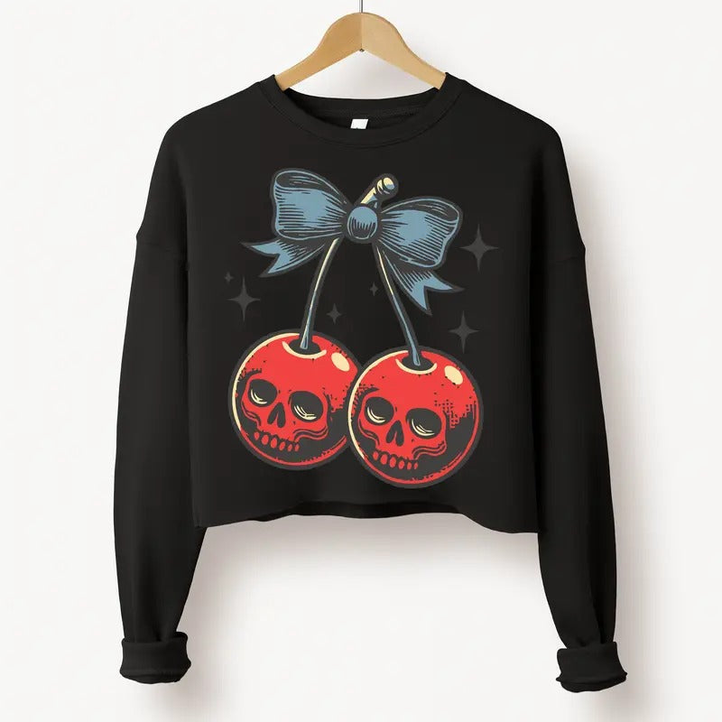 Halloween Cropped Sweatshirt - Hallowen Theme, Gift Idea, Relaxed Fit, Casual Apparel T-Shirts, Hoodie | WearSparks.com