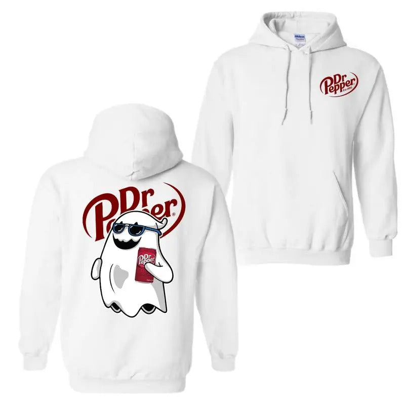 Halloween Dr Pepper Cute Boo 2 sides Unisex Cotton Hoodie for men and women