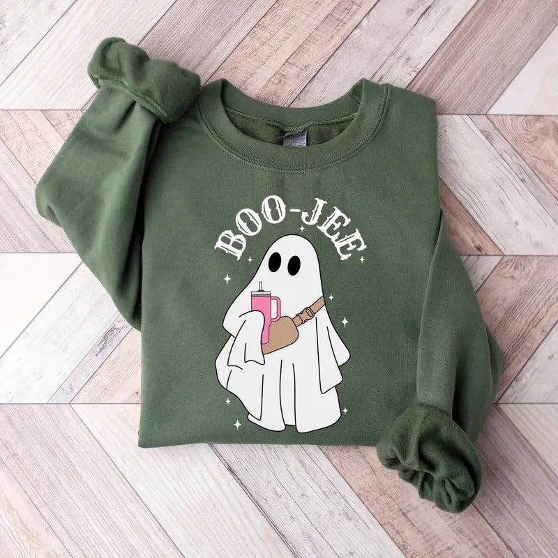 Halloween Ghost Sweatshirt, Boo Jee Shirt, Boo-Jee Halloween Shirt, Boo Shirt, Spooky Ghost Shirt, Spooky Season Ghost Sweater, Spooky Vibes Shirt, Halloween Gift Shirt