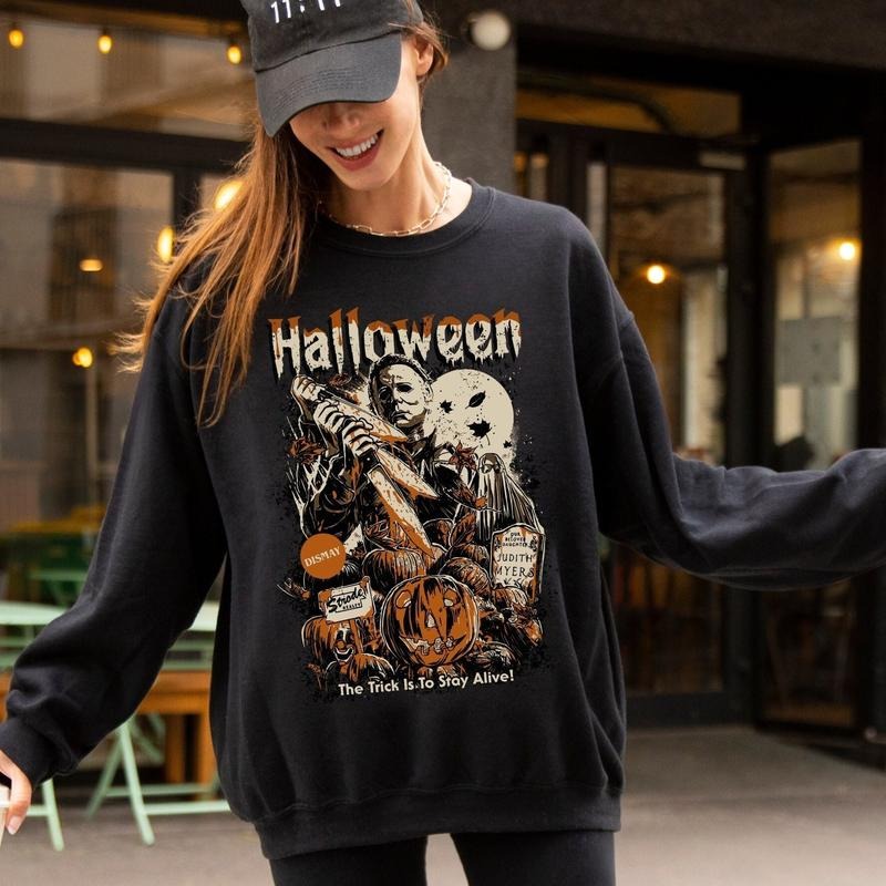 Halloween Horror Movie Crewneck Sweatshirt, Scream Sweatshirt, Scream Horror Movie Shirt, Scream Ghostface Shirts, Michael Myers Sweatshirt