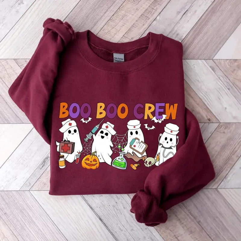 Halloween Nurse Crew Sweatshirt for Women, Boo Boo Crew Shirt, Halloween Sweater for Nurse Squad, Halloween Nursing Shirt