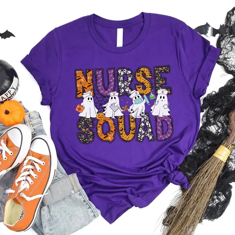 Halloween Nurse Squad T-shirt, Halloween Nursing Shirt, Nurse Team Tee, Matching Halloween Shirt