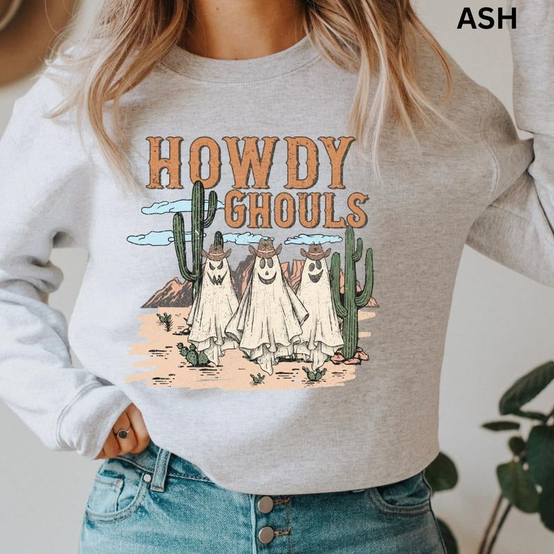 Halloween Oversized Crewneck, Boo Ghost 1 Sweatshirt, Oversized Halloween Graphic Crewneck, Cotton Pullover Spooky Season Sweaterstyle{n002}2