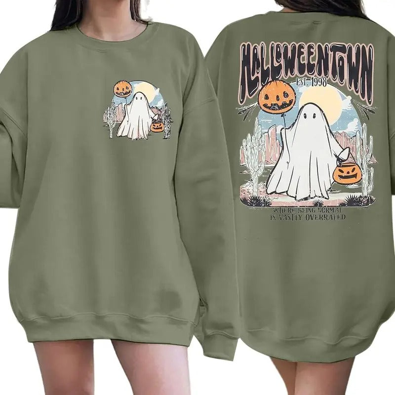 Halloween Sweatshirts for Women Halloweentown University T Shirt Funny Party Spooky Academy Pullover Sweatshir