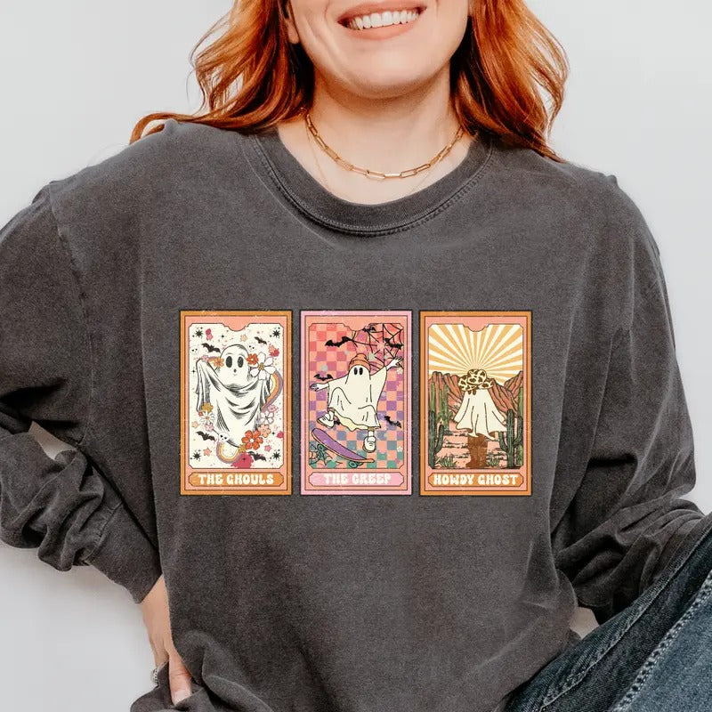 Halloween Tarot Cards Shirt - Unisex Relaxed Fit Printed in USA Casual Comfort Cotton Top Athletic Boho Chic All Seasons