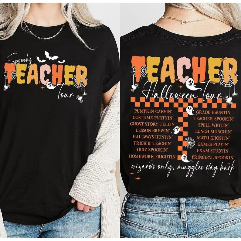 Halloween Teacher Tour Shirt, Spooky Teacher Classroom Tshirt, Cute Ghost Halloween Teacher, Teacher Life Shirt, Graduation T-shirt, sweater and Hoodie