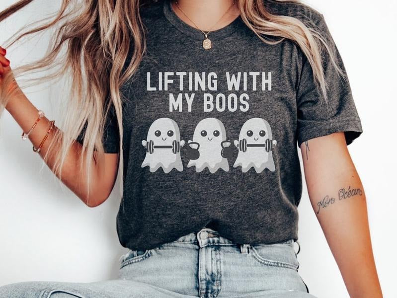 Halloween Workout Shirt,Pump Cover, Fitness Gift, Funny Halloween Top, Weightlifting, Powerlifiting, WOD, Lifting with my...