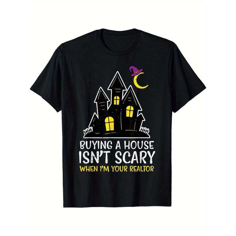 Halloween real estate agents buy men's T-shirts without scary costumes Made in USA