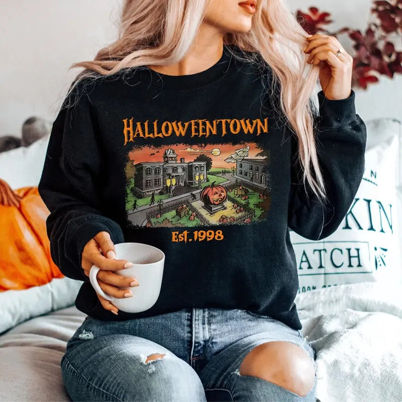 Halloweentown Est 1998 Sweatshirt, Halloweentown University, Retro Halloweentown Sweatshirt, Fall Sweatshirt, Vintage Halloween Sweatshirt