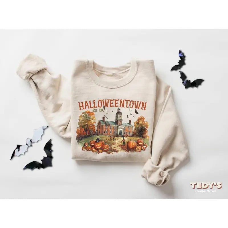 Halloweentown Est 1998 Sweatshirt,Fall Sweatshirt, Vintage Halloween Sweatshirt