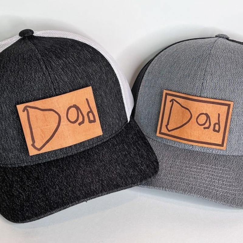 Handwritten Hat. Engraved Leather Hat Patch, Custom handwritten Patch. RICHARDSON hat, Snapback Hat, Cap.