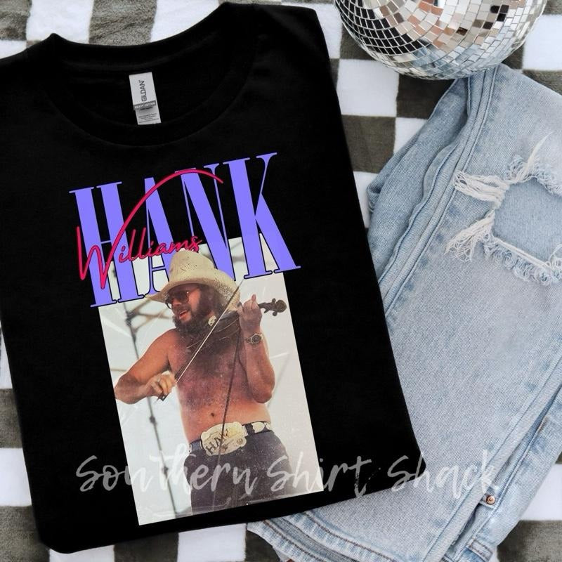 Hank Williams T shirt | Black comfort colors t shirt | Country Music Graphic tee