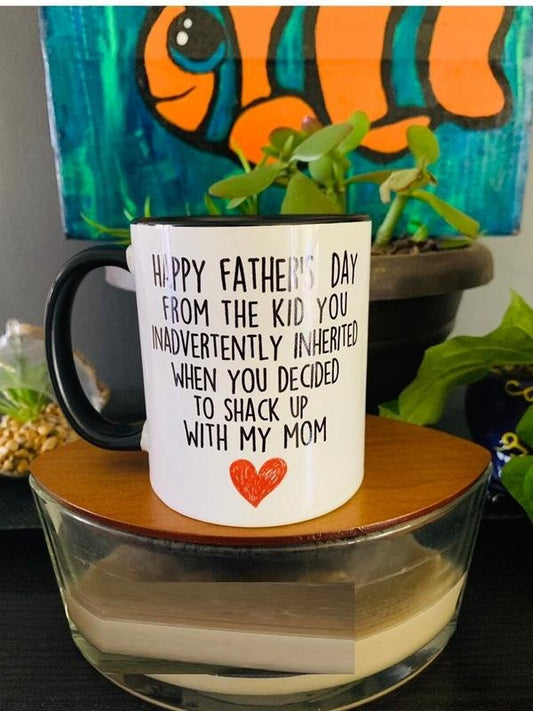 Happy Father's Day From The Kid You Inherited, Bonus Dad Gift, Father's Day Gift Mug, Funny Stepdad Gift, Sarcastic Dad Gifts, Novelty Coffee Mug, Gifts For Stepfather, 11 15oz Ceramic Cup