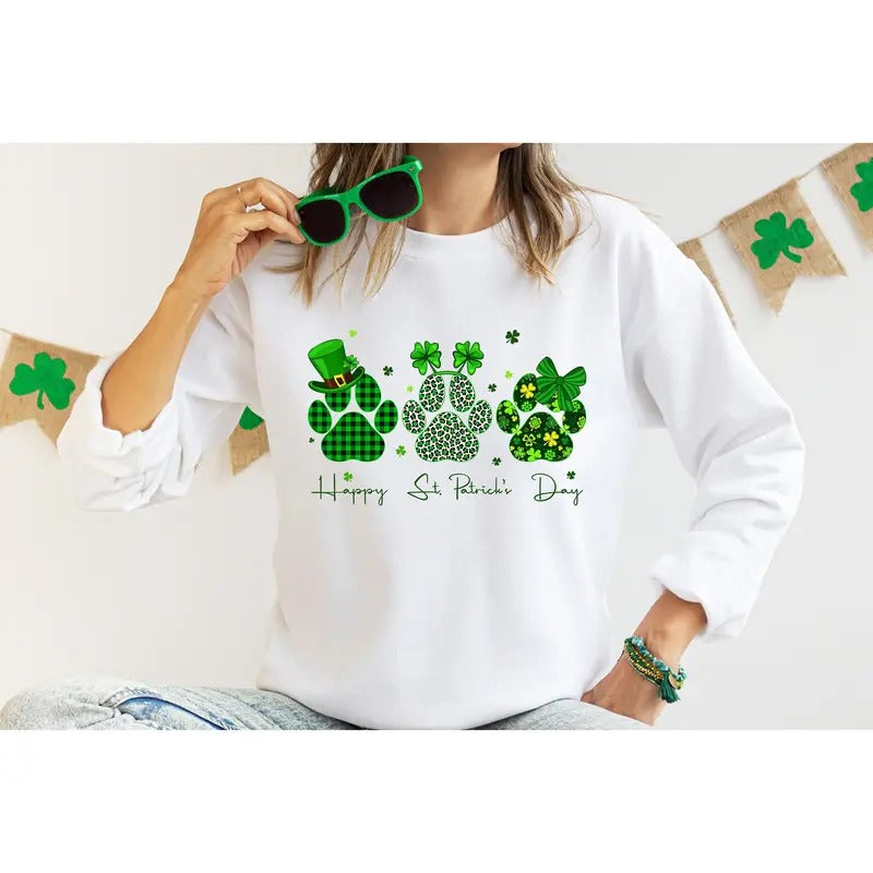 Happy St Pawtrick's Day Dog Paw Shirtst Patrick's Day Paws Shirtdog Paw St Paddys Day Shirt Gift For Dog Lover St Patrick's Womans Shirtstyle{n002}2