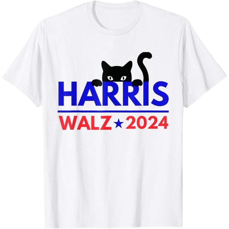 Harris Walz 2024 Funny Cat Election Kamala Harris Tim Waltz T-Shirt made in usastyle{n002}3