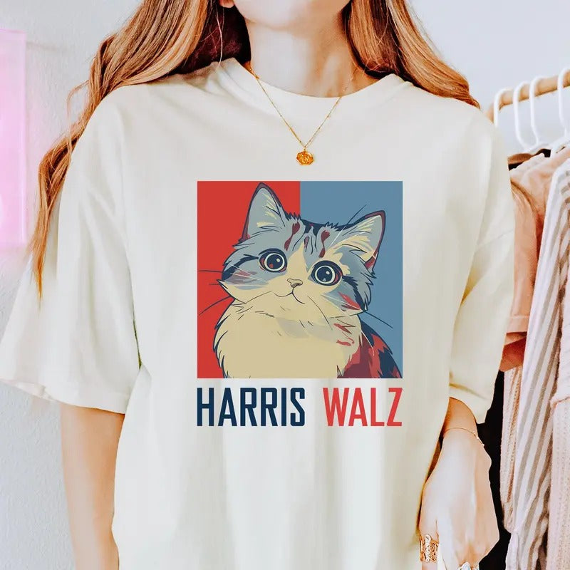 Harris Walz Childless Cat Shirt Harris Walz Shirt Kamala Harris Shirt Vote Blue Shirt Kamala Harris 2024 Shirt Feminist Shirt