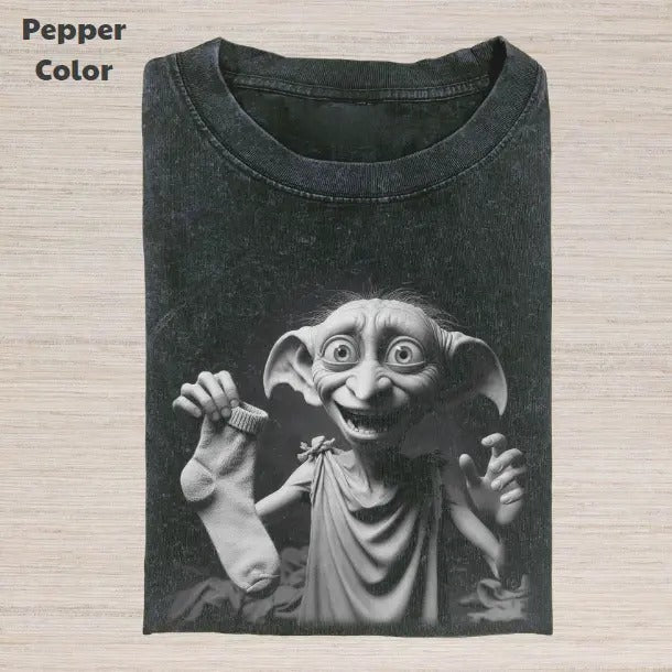 Harry Potter Vintage Graphic Tee, Dobby With Socks T-Shirt, Movies Tee, Unisex Meme Cringe Funny Dumb Shirt, Gift For Men Women, Menswear Womenswear Streetwear Cotton Comfort