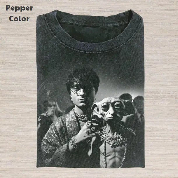 Harry Potter Vintage Graphic Tee, Harry Potter Dobby T-Shirt, Movies Tee, Unisex Meme Cringe Funny Dumb Shirt, Menswear Womenswear Streetwear Cotton Comfort