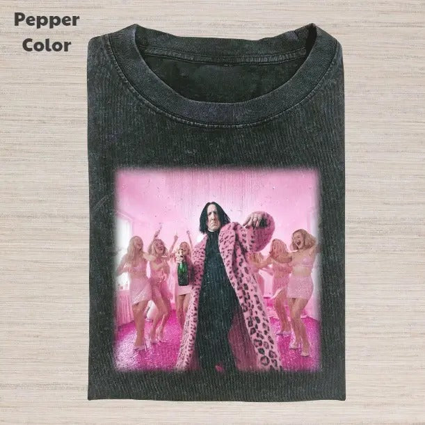 Harry Potter Vintage Graphic Tee, Severus Snape Pink Party T-Shirt, Movies Tee, Unisex Meme Cringe Funny Dumb Shirt, Menswear Womenswear Streetwear Cotton Comfort