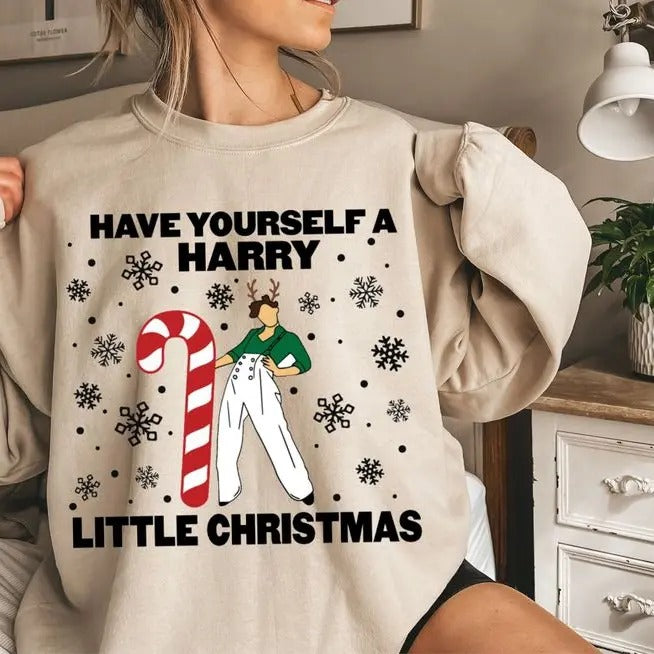 Have Yourself a Harry Little Christmas Sweatshirt, Harry Christmas Sweatshirt, Harry Christmas Apparel, HS Sweatshirt, HS Fan, HS Christmas Gift