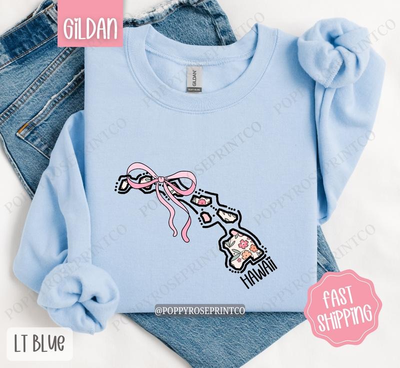 Hawaii Floral Sweatshirt, Cute Hawaii Sweatshirt, Hawaii State Sweatshirt T-Shirts, Hoodie | WearSparks.com